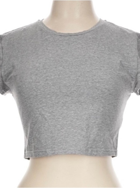 TNA Tops - TNA Gray Cropped Crew Tee